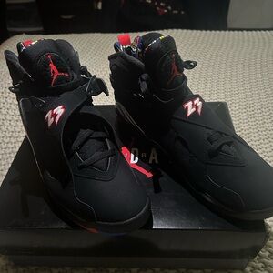 Nike Black and Red High-Top Sneakers